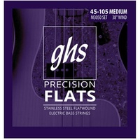 GHS Strings M3050 Set Precision Flatwound Bass Guitar Strings Medium 45-105