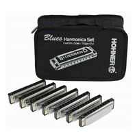 Hohner BluesBand Set of Seven Harmonicas 7 harps in 7 keys with case Blues Band