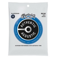 Martin MA240 SP 80/20 Bronze Bluegrass Authentic Acoustic Guitar Strings 12 - 56