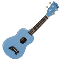 Kala Makala Dolphin Series Sporano Ukulele Solid Light Blue Gloss with Bag