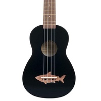 Kala Makala Shark Series Sporano Ukulele Black Tip  with Bag