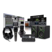Mackie Studio Bundle Big Knob Interface 2 x mics CR3 Monitors Headphones