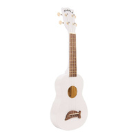 Kala Makala Dolphin Series Sporano Ukulele Solid White Pearl with Bag