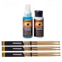 Music Nomad Drum & Cymbal Care Kit + 3 Pairs Promark 5BW  Drumsticks