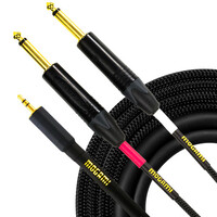 Mogami Gold 3.5mm TRS to Dual 1/4" TS Accessory Cable  10 Foot