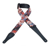 Levy's Polyester Guitar Strap Artist Sublimation Skulls and Flowers MPD2-047