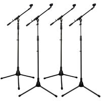 Soundart Deluxe Tripod Boom Microphone Stand 4 Pack  Inc Mic Clip 