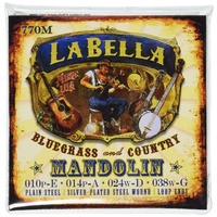 La Bella Mandolin Strings Silver Planted Wound Medium 10 - 38  Loop ends 770M 
