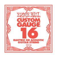 Ernie Ball Nickel Plain Single Guitar String .016 Gauge Pack 12 strings PO1016