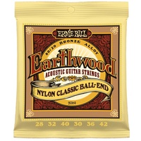 Ernie Ball Earthwood 80/20 Bronze Folk Nylon Ball End Acoustic Guitar Strings