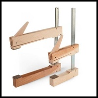 2 x Luthier Traditional cam clamp made of hardwood and steel - 1 small 1 large