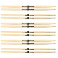 6 Pairs Promark TX5BW American Hickory Wood Tip 5B Wood Tip x 6 Pro Mark