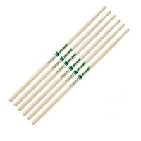 3 Pairs Promark The Natural American Hickory Wood Tip 2B - TXR2BW Drum Sticks 
