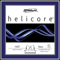 Helicore Orchestral  Double Bass Single G String 1/2  Scale, Medium Tension