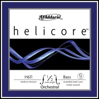 Helicore Orchestral  Double Bass Single G String 1/2  Scale, Medium Tension H611