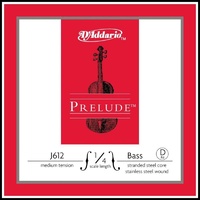 D'Addario Prelude Bass Single D  String, 1/4 Scale, Medium Tension J612