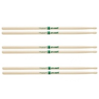 3 Pairs Promark The Natural American Hickory Wood Tip 747 - TXR747W Drum Sticks 