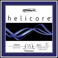D'Addario Helicore Pizzicato Bass Single E String, 3/4 Scale Light Tension HP614