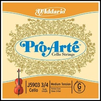 D'Addario Pro-Arte Cello Single G String, 3/4  Scale, Medium Tension J5903