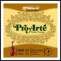 D'Addario Pro-Arte Violin Single A String, 1/2 Scale, Medium Tension J5602