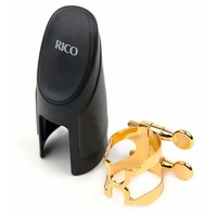  Rico H-Ligature & Cap, Baritone Sax, Gold-plated (fits Graftonite mouthpieces)