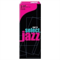 Rico Select Jazz Baritone Sax Reeds, Filed, Strength 2 Soft, 5-pack