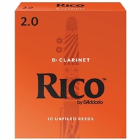 Rico Bb Clarinet reeds 10 Reeds strength 2 ( 10 x Strength 2 Reeds )