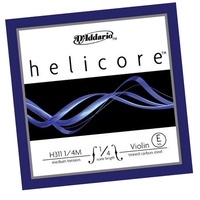 D'Addario Helicore Violin Single E String  1/4 Scale, medium Tension