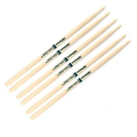 3 Pairs Promark The Natural American Hickory Wood Tip 5A - TXR5AW Drum Sticks 