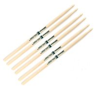 3 Pairs Promark The Natural American Hickory Wood Tip 5A - TXR5AW Drum Sticks