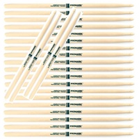 12 Pairs Promark The Natural American Hickory Wood Tip 5A - TXR5AW Drum Sticks 