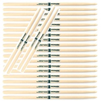 12 Pairs Promark The Natural American Hickory Wood Tip 5A - TXR5AW Drum Sticks