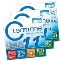 3 x Cleartone 9411 EMP Coated  Electric Guitar Strings 11 - 48 Medium Long Life