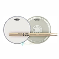 Evans EC Reverse Dot Snare + Hazy side head 14" Pack with Promark 5A drumsticks