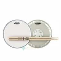 Evans EC Reverse Dot Snare + Hazy side head 14" Pack with Promark 5AN drumsticks