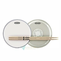 Evans EC Reverse Dot Snare + Hazy side head 14" Pack with Promark 5AN drumsticks