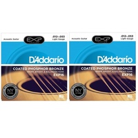 2 sets D'Addario EXP16 Coated NY Steel Acoustic Guitar Strings 12 - 53 On Sale