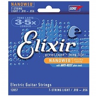 Elixir 12057 Nanoweb Light Gauge 7-String Electric Guitar Strings 10 - 56