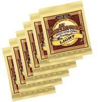 6 x Ernie Ball 2004 Earthwood 80/20 Bronze Light Acoustic Guitar Strings 11 - 52