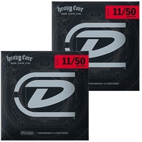 2 sets Dunlop DHCN1150 Heavy Core NPS Electric Strings - .11-50 - Heavier