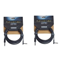 2 x Warwick RockBoard Flat Instrument Cable 600 cm ( 20ft ) straight /Angled