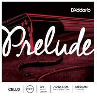 D'Addario Prelude Cello  String Set  3/4 Scale, Medium Tension Cello strings set