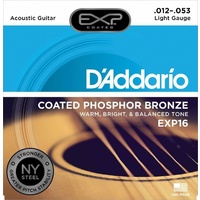D'Addario EXP16 Coated NY Steel Phosphor Bronze Acoustic Guitar Strings 12 - 53