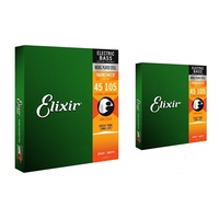 2 Sets Elixir 14077 Nanoweb Light / Medium Bass Guitar Strings 45-105 Long Scale