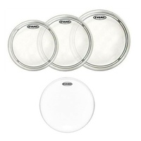 Evans EC2 Tompack, Clear, Fusion (10 inch, 12 inch, 14 inch) with 14" snare head