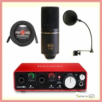 Focusrite 2i2 Gen 2 Recording Bundle with MXL 770 Mic and Pop Filter and Cable