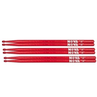 Vic Firth Nova Red 5A Wood Tip 3 Pairs American Hickory Drum sticks Red