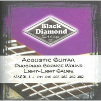 Black Diamond N600LL Phos Bronze Light 6-String Acoustic Guitar strings  11 - 52
