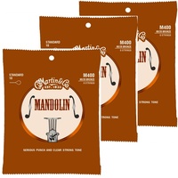 3 sets Martin M400 80/20 Bronze Light Mandolin Strings 8-String Set 10 - 34 