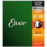 Elixir Strings 14052 Nanoweb Light  Long Scale Bass Guitar Strings 45 -100